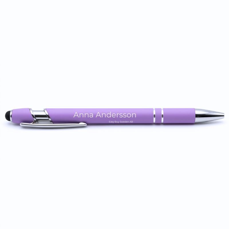 Metallpenna med namn för företag - lila